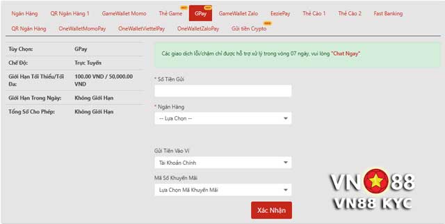 Cách nạp tiền vào VN88 qua Eezie Pay và GPay cực dễ!